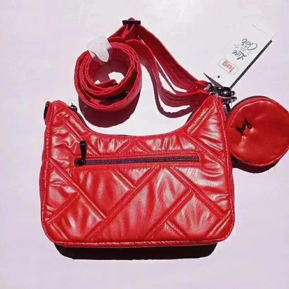 LUG 'Curtsy Mini' Crossbody / Shoulder Bag / Top Handle Bag - Metallic P… - Picture 7 of 16